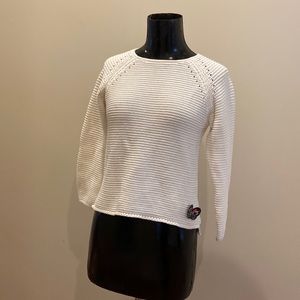 Zara white butterfly sweater